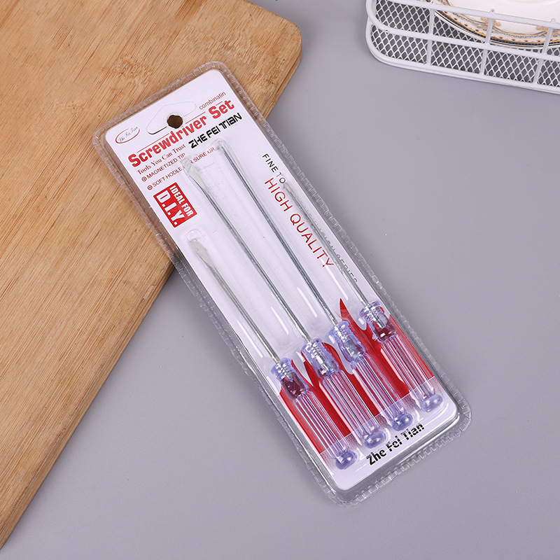 Factory direct sales of small crystal screwdrivers, wholesale of one-head cross-head screwdriver sets, hardware two-yuan store pic 1
