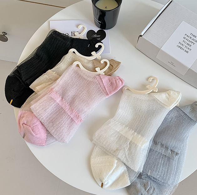 卡丝袜子女春夏薄中筒 女士夏季玻璃丝网眼透气长袜 诸暨水晶袜详情9