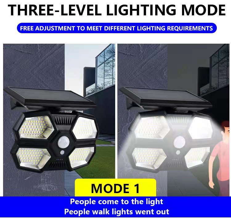 Cross-border new solar human body sensor wall lamp, outdoor split garden lamp 180COB, outdoor fence landscape lamp pic 14
