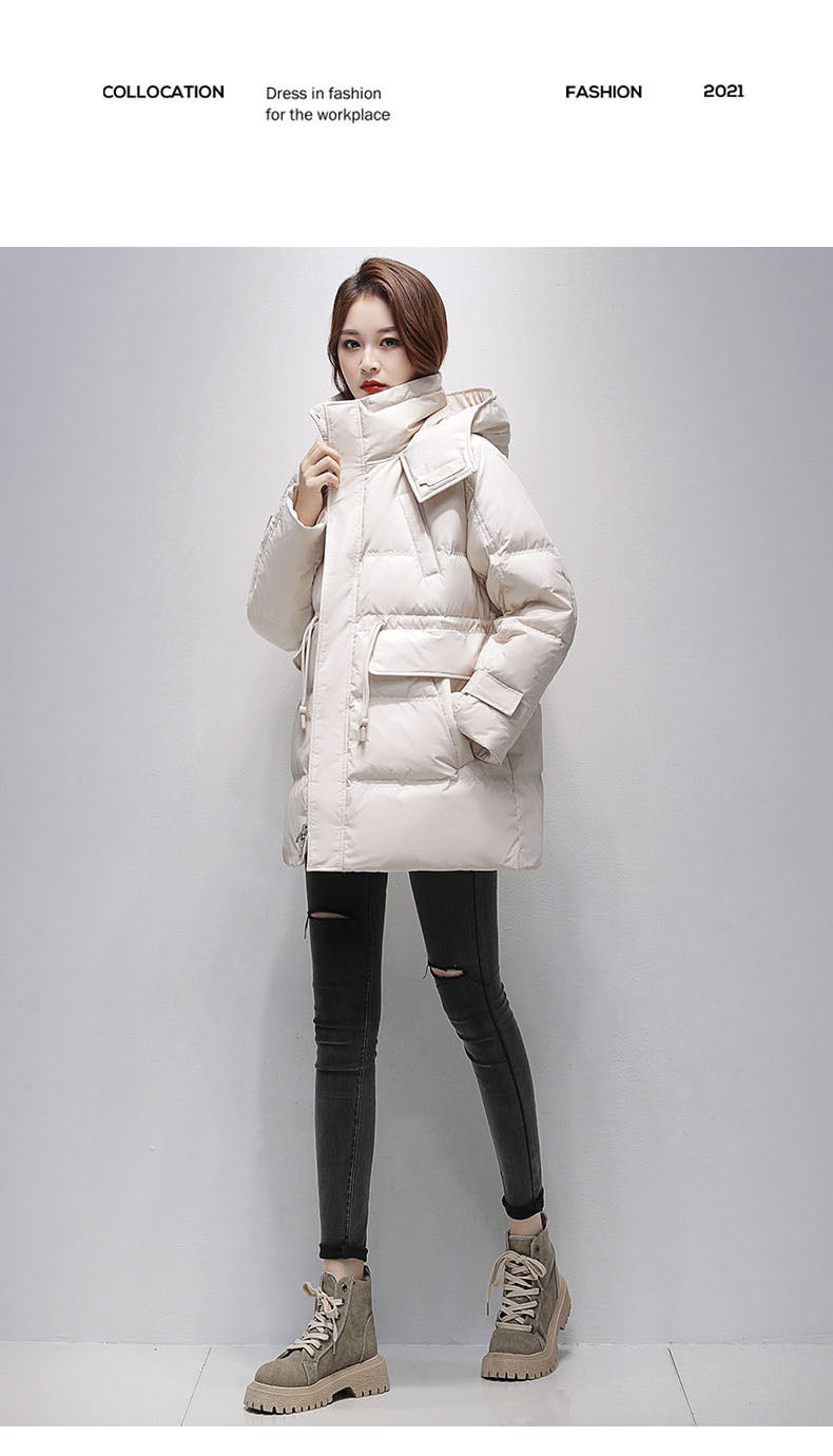 The new design of the down cotton-padded jacket for women in the autumn and winter of 2022, featuring a unique style and thickened Korean-style cotton-padded jacket pic 9
