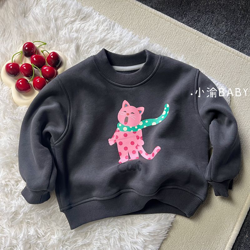 Niño invierno 2023 plume estampado cartoon sudadera niña otoño invierno niño unico plume bebé blusa pic 3