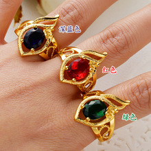 越南沙金情侣戒指 镀金开口光面男士仿金戒指男 镀24k金戒指女详情17