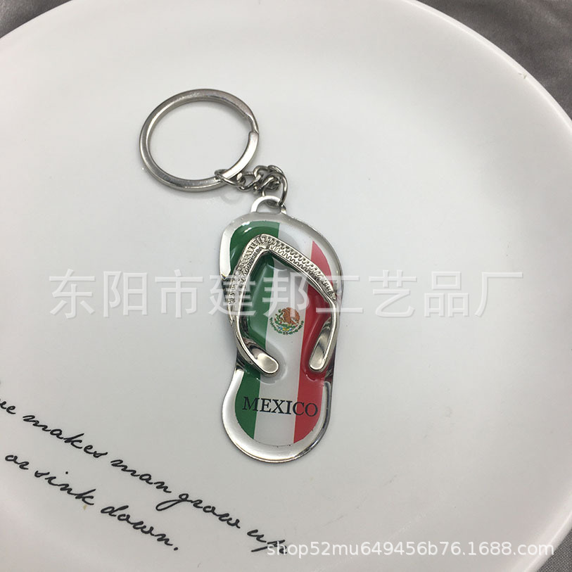 厂家定制创意卡通可爱小拖鞋墨西哥旅游纪念品锌合金钥匙扣详情7