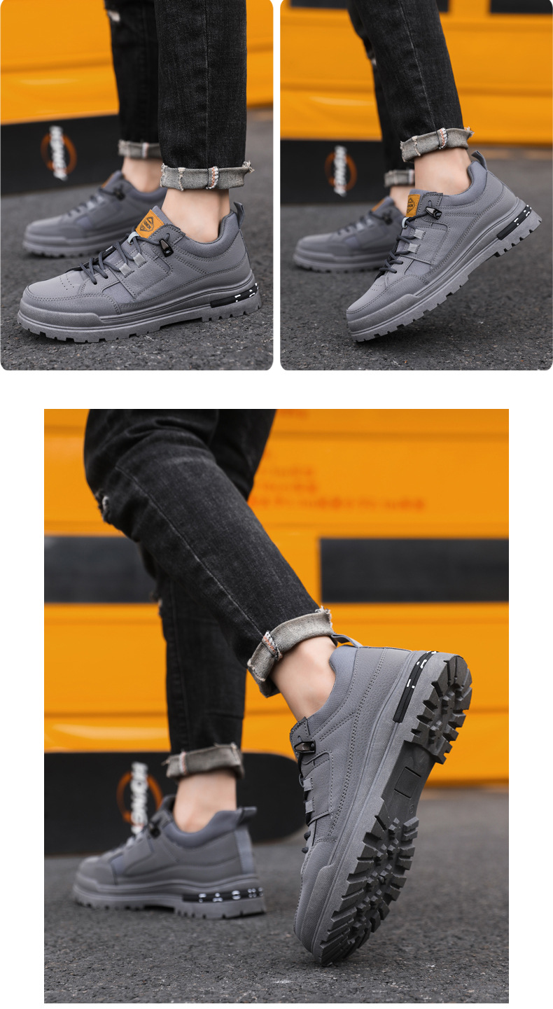 秋冬复古男士休闲鞋皮面防水耐磨男士板鞋潮流百搭软底户外运动鞋详情20