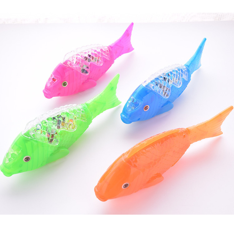 Electric fish, glowing music, projection, swinging fish, running toys, boy gifts, simulation animals, night market, street stall supplies pic 3