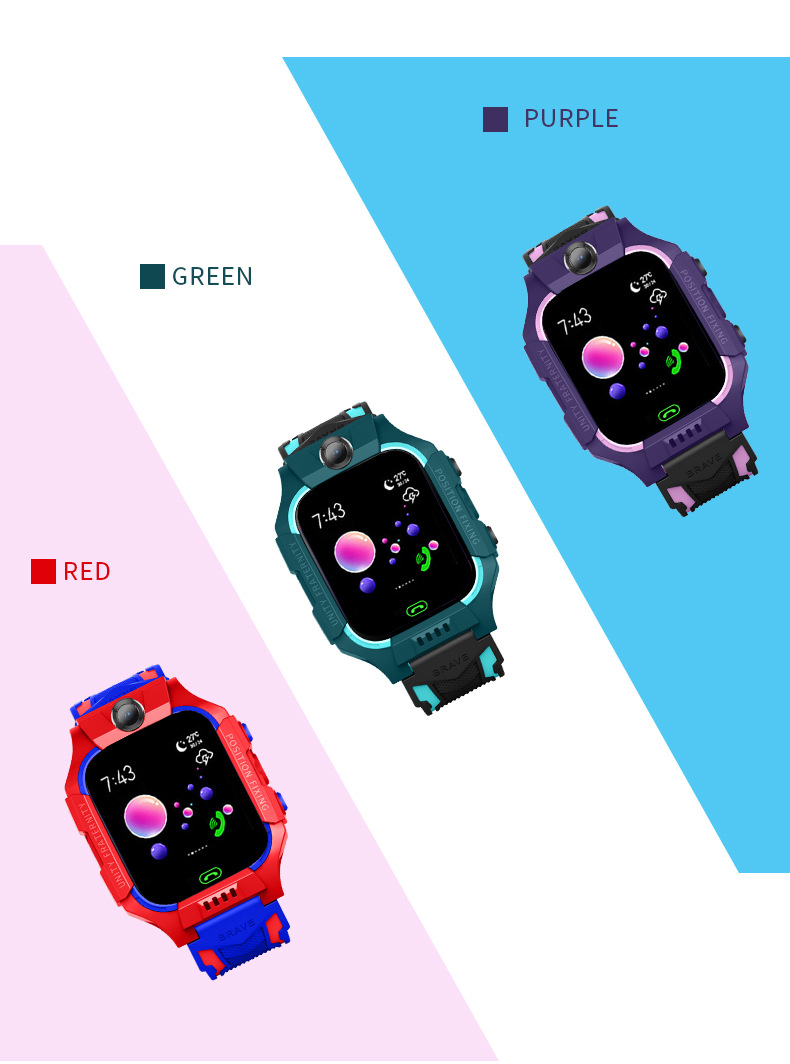 Cross-border Q19 waterproof children's smart phone positioning Micro-chat photo-taking flashlight, 6th generation Z6 multilingual watch for foreign trade pic 5