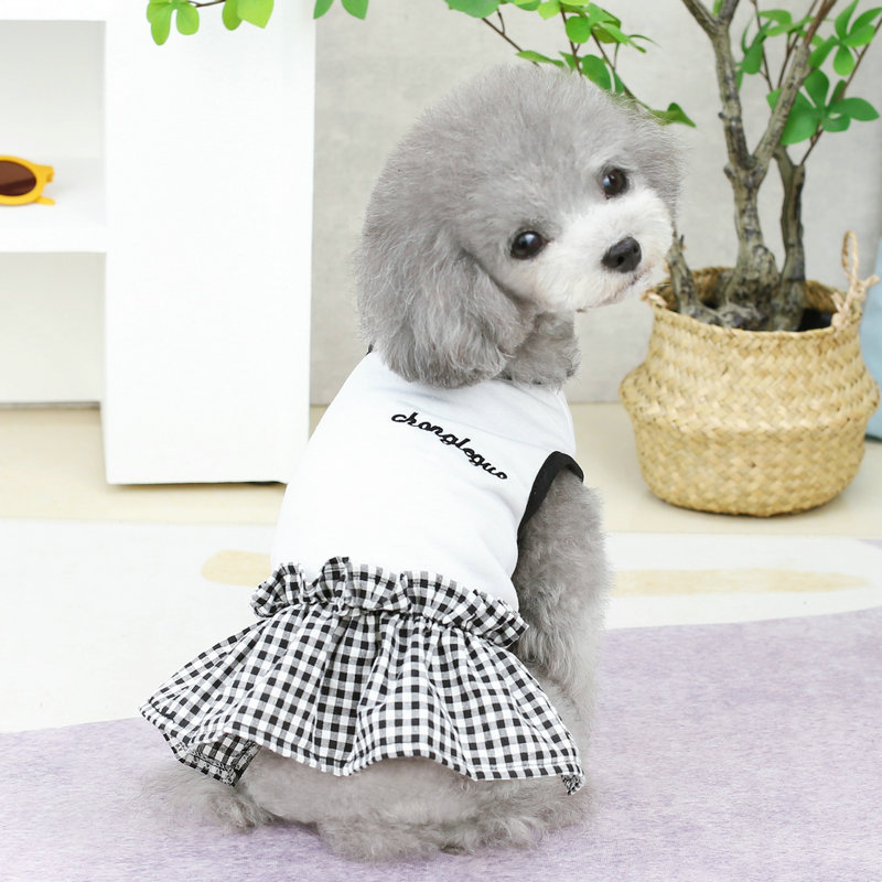 宠物衣服黑白刺绣裙泰迪宠物狗保暖衣服中小型狗狗衣服新款服饰详情1