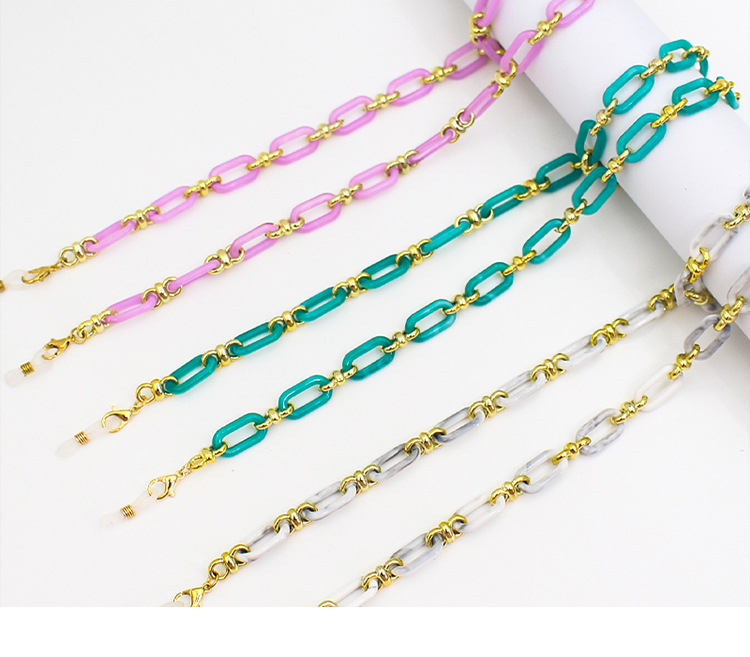 Cross-border candy-colored eyeglass chains with a high-end feel, European and American fashion and individuality, acrylic necklaces, anti-drop eyeglass lanyards and accessories pic 5