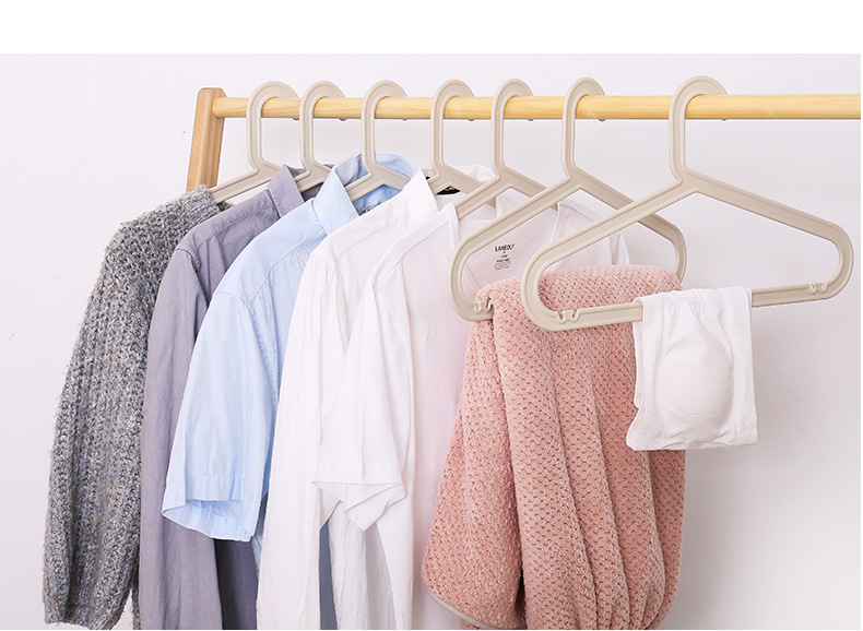 T-traceless clothes hanger, plastic drying hanger, household wardrobe, multi-functional hanging strap, white clothes hanger, dry and wet dual-purpose pic 15