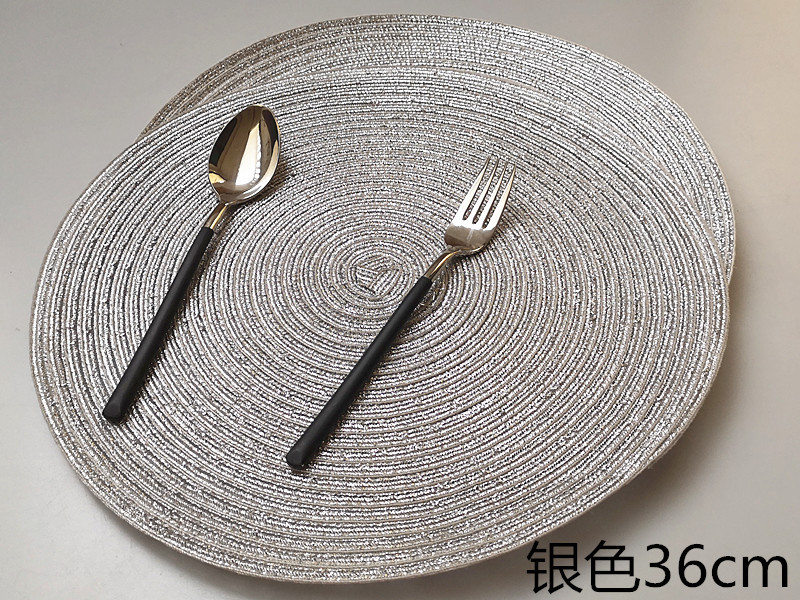 Nordic-style easy-to-maintain home dining table baking food background round heat insulation mat, cotton yarn imitation table mat pic 9