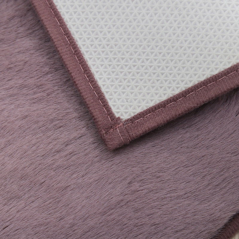 自主 品牌未提供 现代简约仿兔绒地毯地垫欧式素色方形吸水防滑欢迎光临家用地毯批发详情11