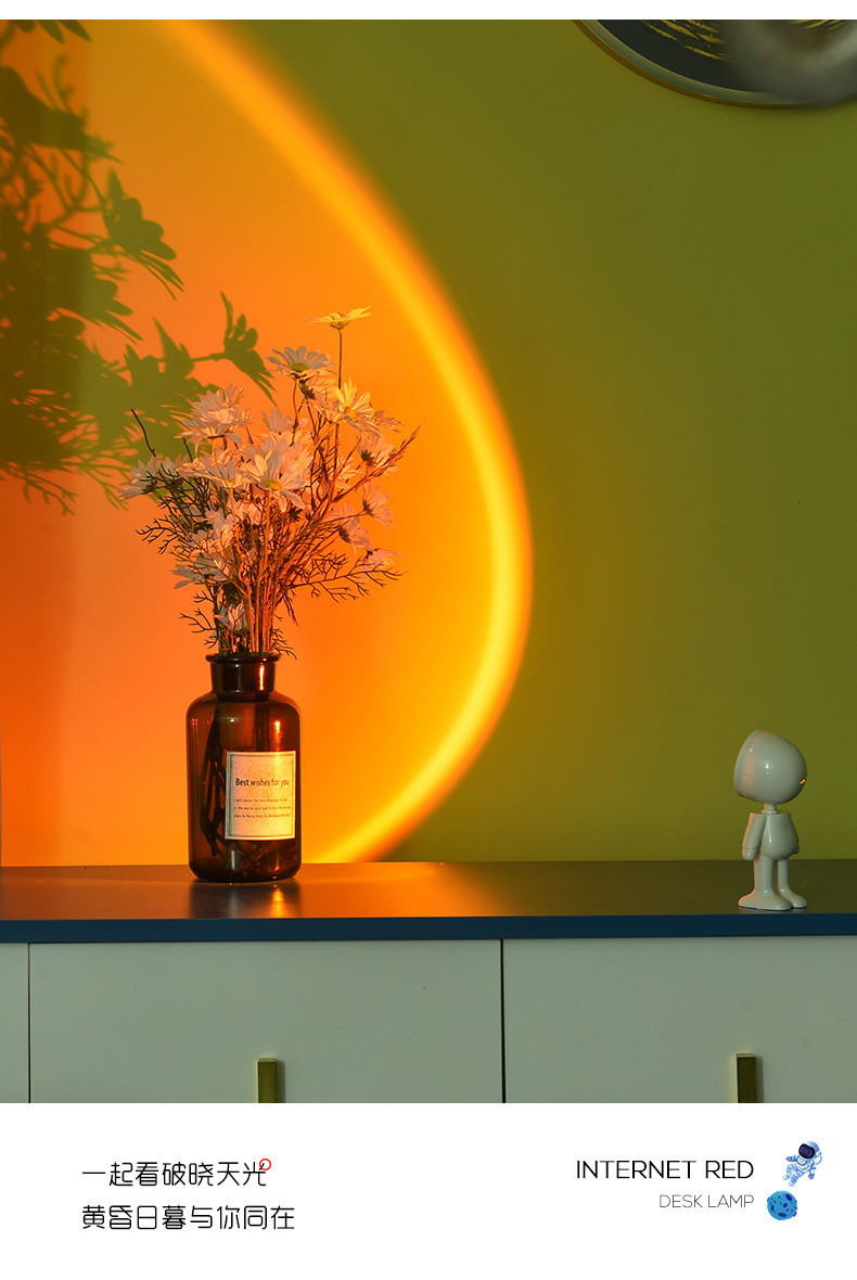 网红爆款日落夕阳灯机器人宇航员氛围灯ins彩虹落日夕阳灯小夜灯详情10