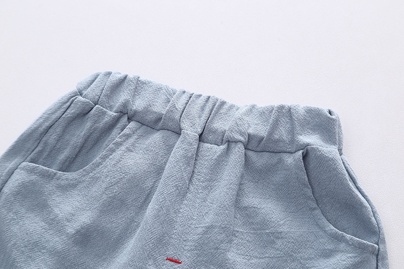 Niño chino estilo han bebé algodón lino manga corta ropa de estilo nacional para niños moda nacional para niños año del tigre conjunto de dos piezas pic 12