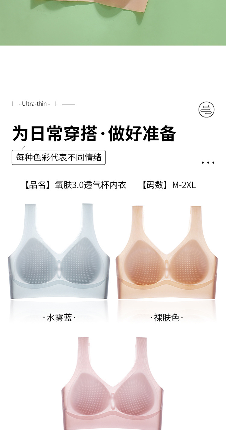 无痕超轻薄款运动内衣女聚拢上托防下垂大胸显小背心式文胸罩夏薄详情18