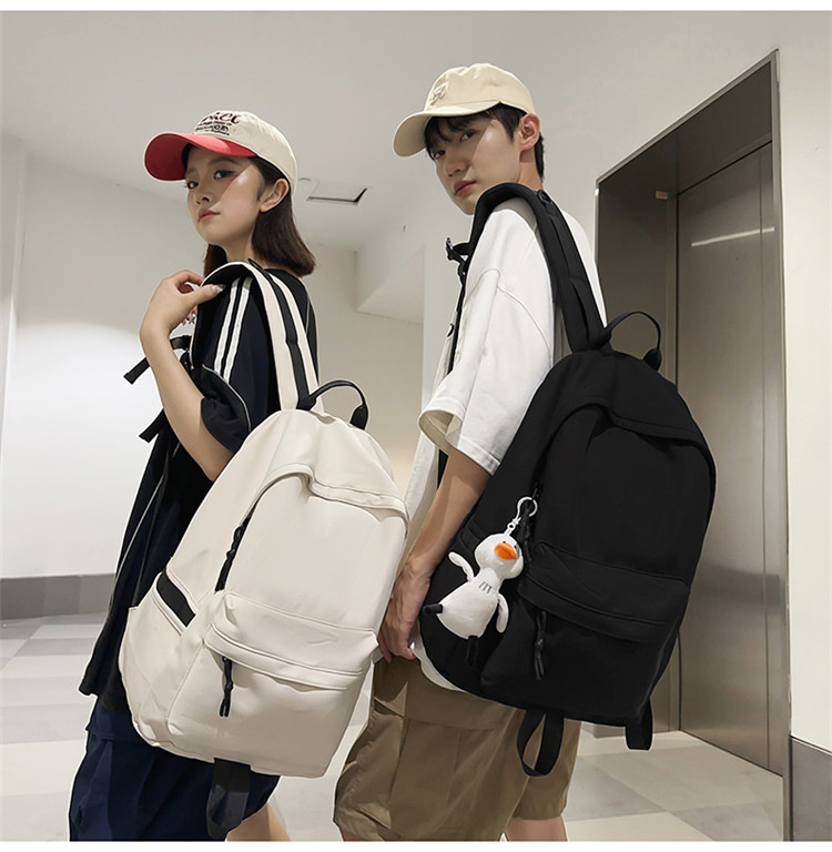 跨境2024新款男简约高中大学生双肩包女休闲大容量初中生旅行背包详情26