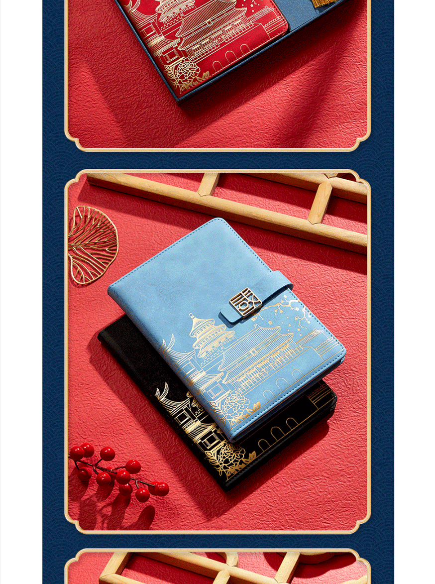 Wenzhou Notebook gift box Set Customization a5 notebook with high appearance level and thickened national trend office, meeting and business notebook pic 27