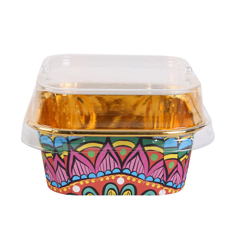 中东款蛋糕纸杯波西米亚风蛋糕纸单面金正方形蛋糕杯详情5