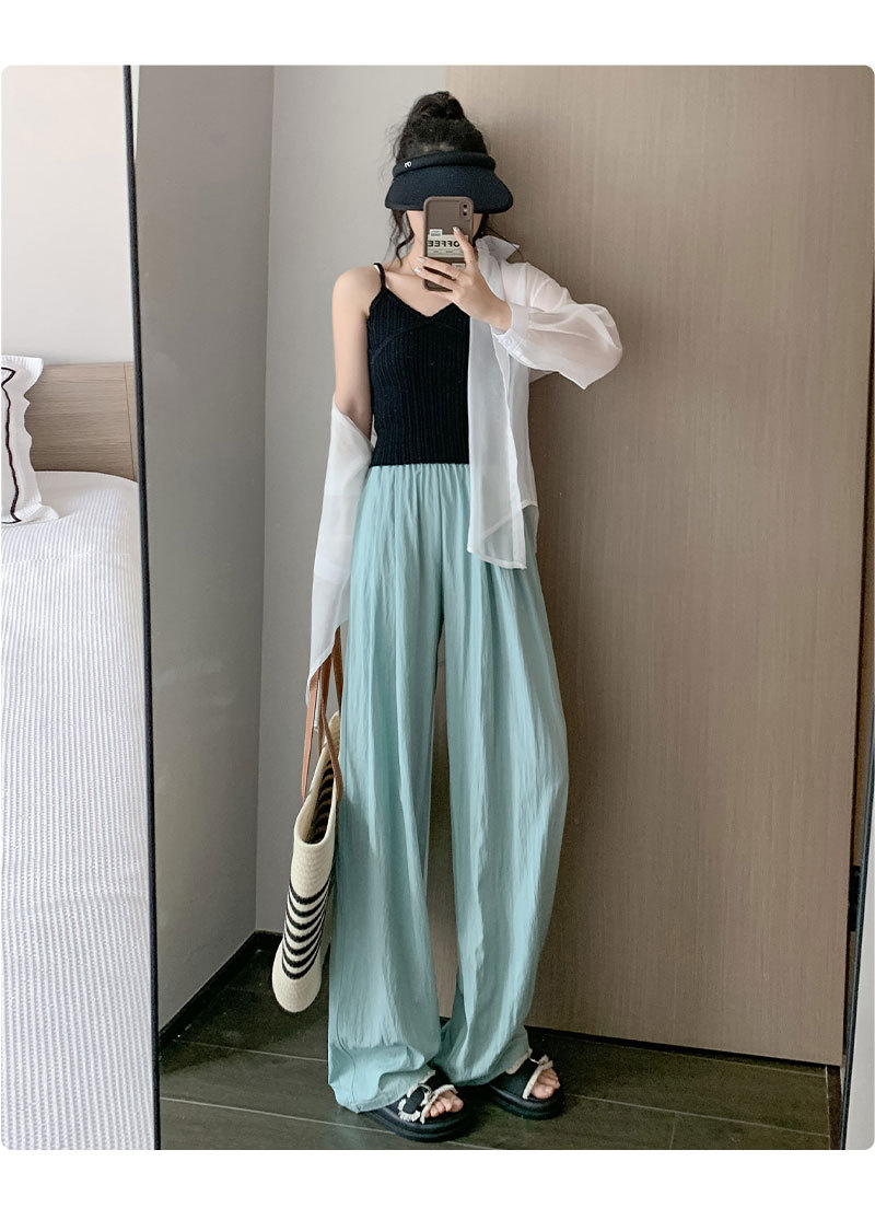 慵懒休闲24夏季新品阔腿山本裤女宽松高腰版型遮肉显瘦垂感直筒裤详情13