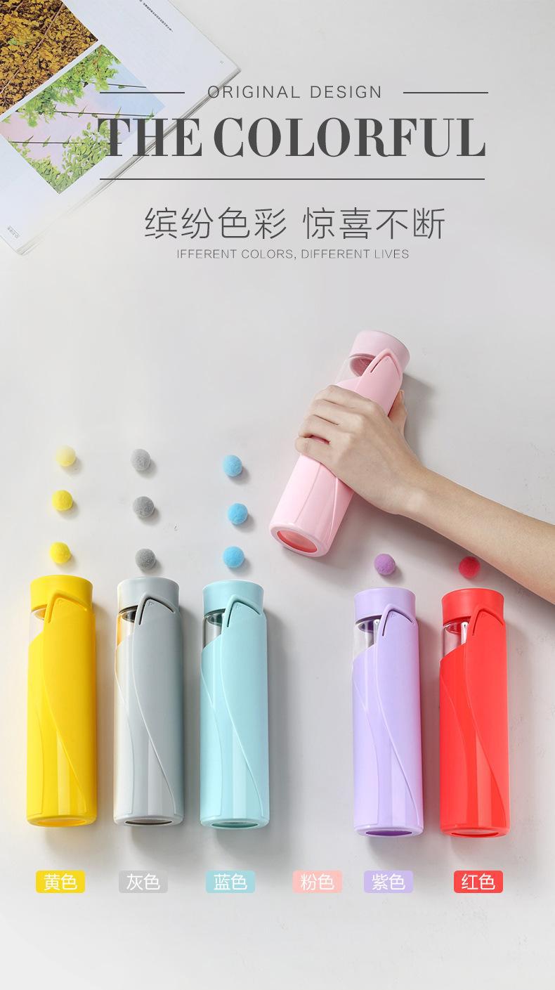 Strawberry Life Creative Glass Cup, Silicone heat insulation, portable and simple Korean version water cup, new summer cup pic 2