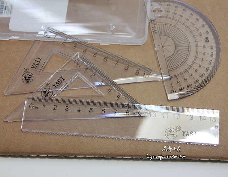Ielts 6099 set of rulers in plastic box, high transparency set of triangular rulers, student exam set of rulers, Children's Day gift pic 4