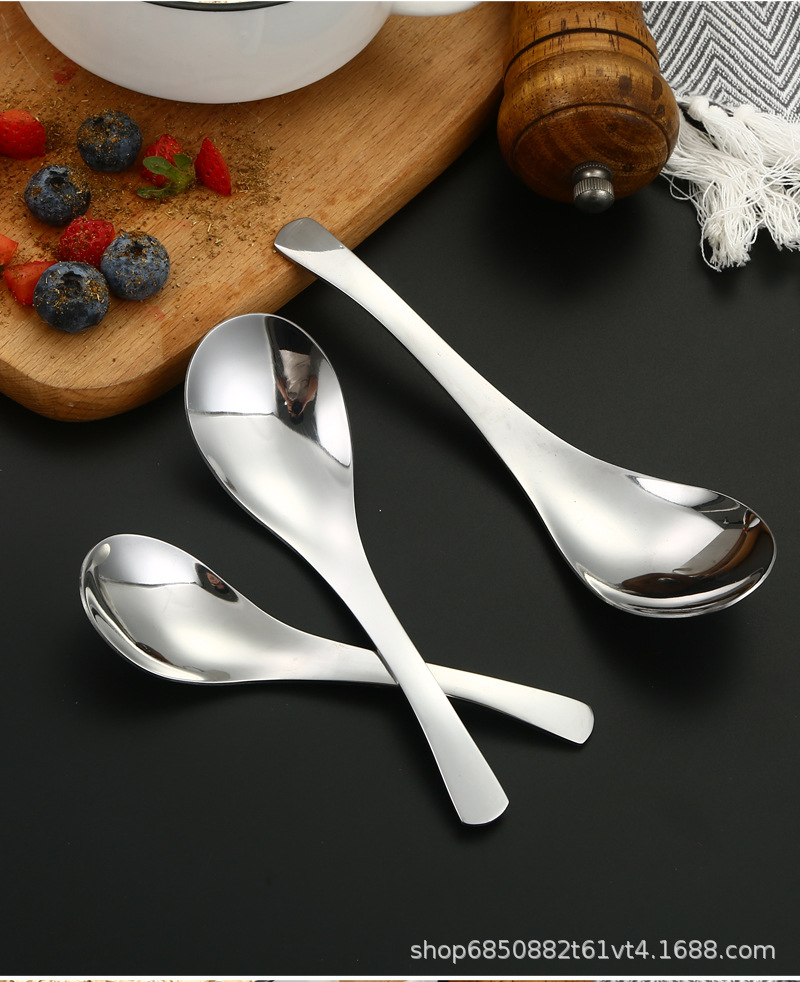 简约不锈钢勺子家居日用汤勺厨房搅拌勺加厚成人小勺子批发详情18