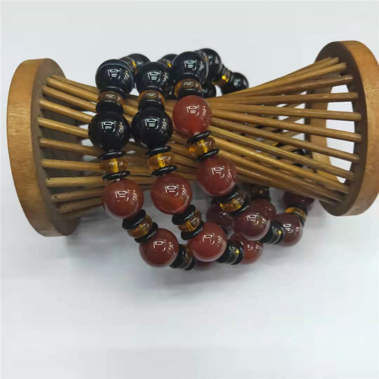 Guangshun Jewelry Wholesale of natural red and black Agate bracelets, DIY red agate couple bracelets and jewelry factory direct sales pic 6