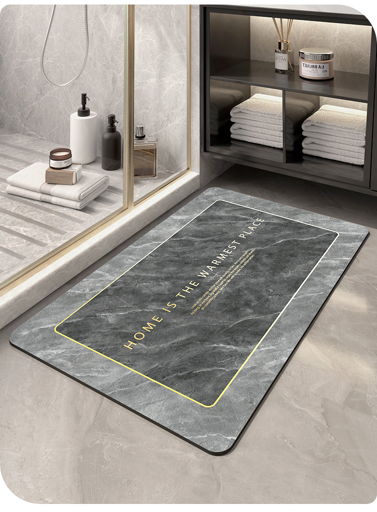 Diatom mud soft bathroom absorbent mat, marble kitchen foot mat, anti-slip absorbent floor mat at the bathroom door pic 13