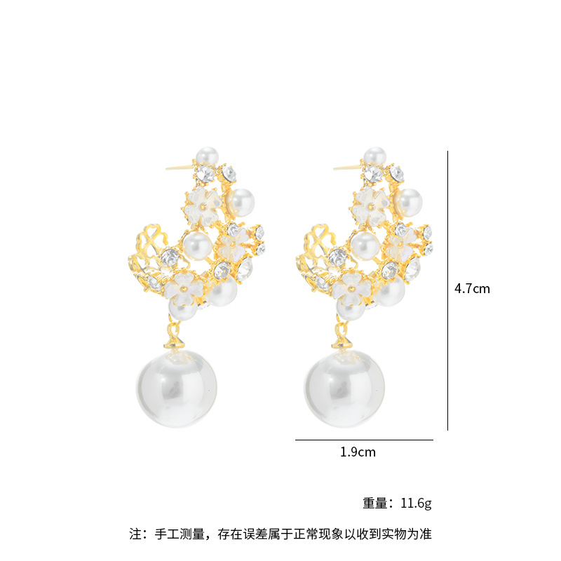 S925 Silver Needle Shell Trendy Japanese and Korean Super Sparkling pearl wreath Elegant stud earrings Forest-style fashionable and sweet student earrings for women pic 21