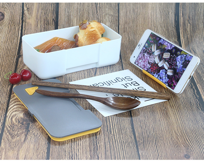 日式塑料学生保温饭盒成人单层便当盒可微波炉加热餐盒手机餐盒详情17