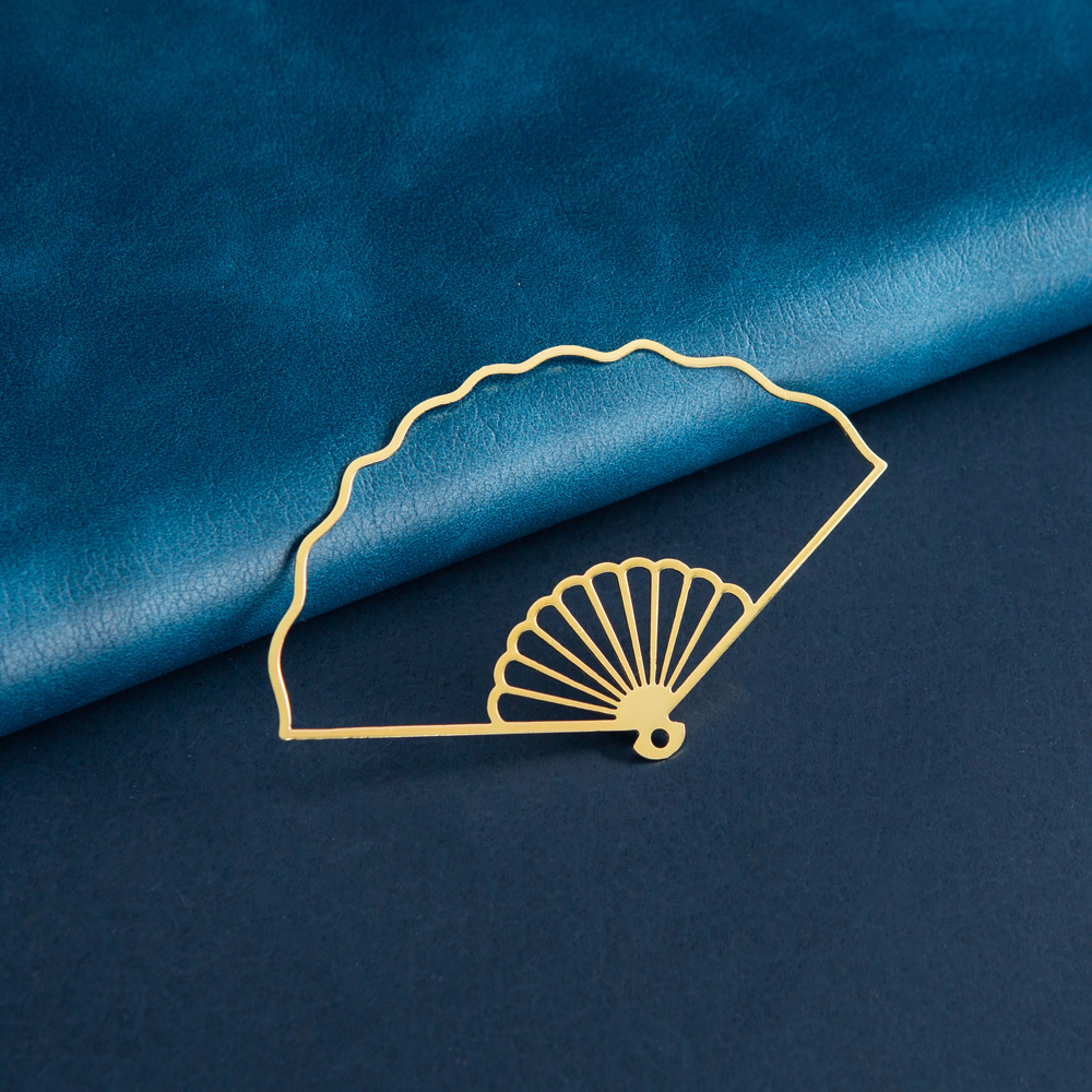 Custom-made metal hollowed-out frame bookmarks, Chinese-style folding fan embroidered frame bookmarks, exquisite and diverse bookmark customization pic 24