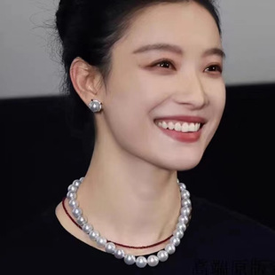 施家珍珠项链饰品女高级感精致毛衣链复古气质百搭小众锁骨链批发详情1
