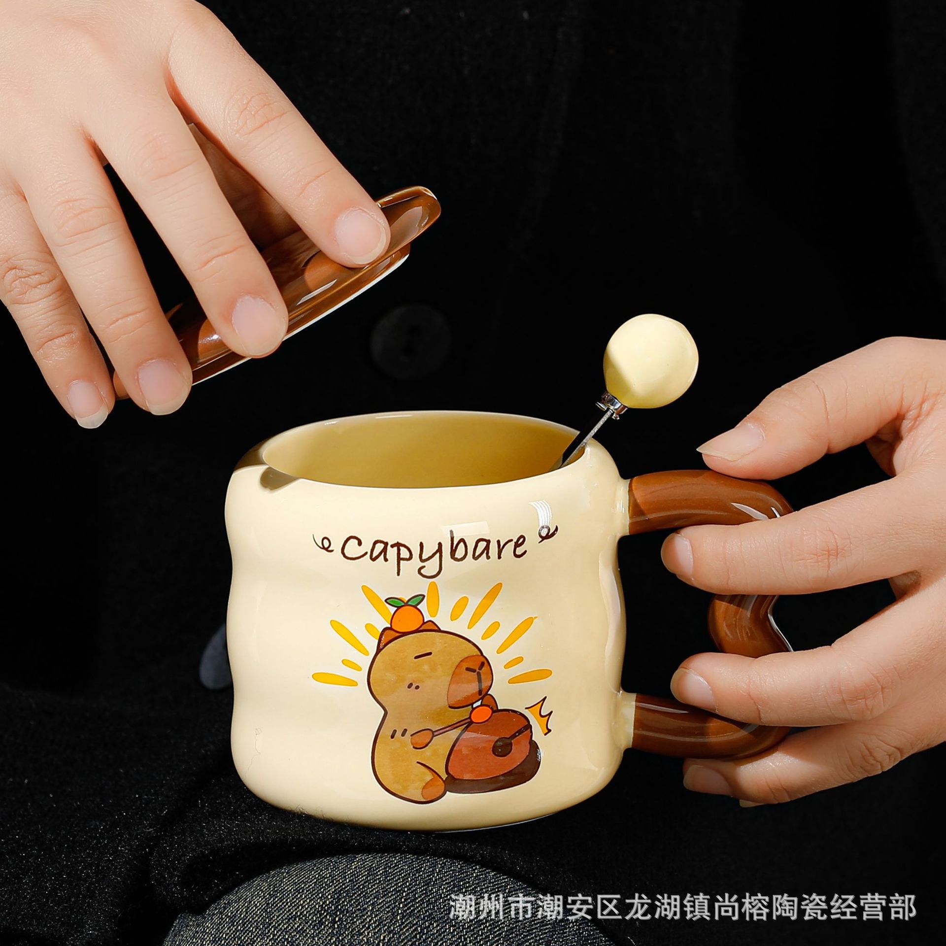 Creative flower ceramic cups, niche high-end coffee cups, light luxury mugs, water cups with high appearance standards, camellia cups as gifts pic 1