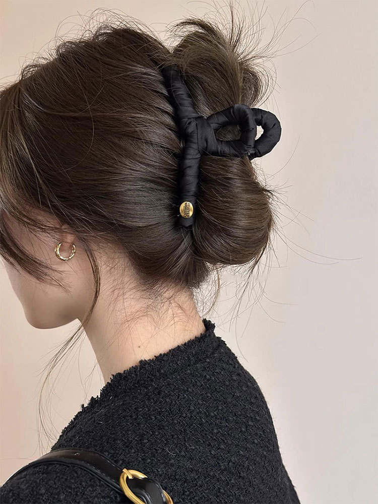 黑色发夹女2024新款超仙韩式后脑勺鲨鱼夹大号高级感气质抓夹无痕详情1