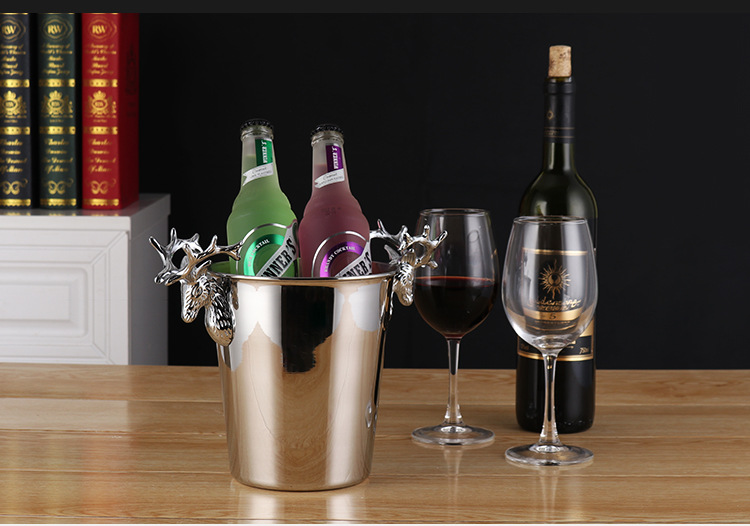 Creative antler stainless steel ice bucket, ice cube bucket, ice granule bucket, champagne bucket, beer and wine bucket for merchants pic 13