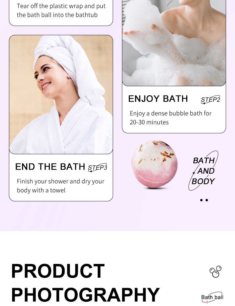 All English SADOER explosive bath salt balls, rose fragrance bath, gentle and skin-friendly bath balls, cross-border export wholesale, exclusive for export, exclusive for export pic 31