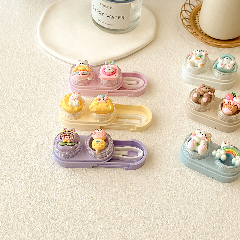 One-piece drawer-type contact lens case, beauty contact lens companion box, cute care box, compact and portable CT35 pic 17