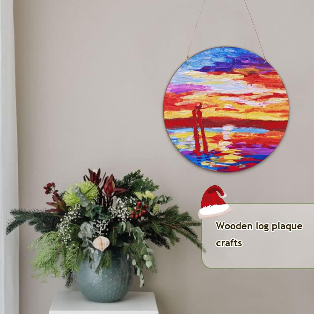 30cm打孔圆形门牌挂牌木制空白圆木片工艺品DIY木质圣诞节日装饰详情22