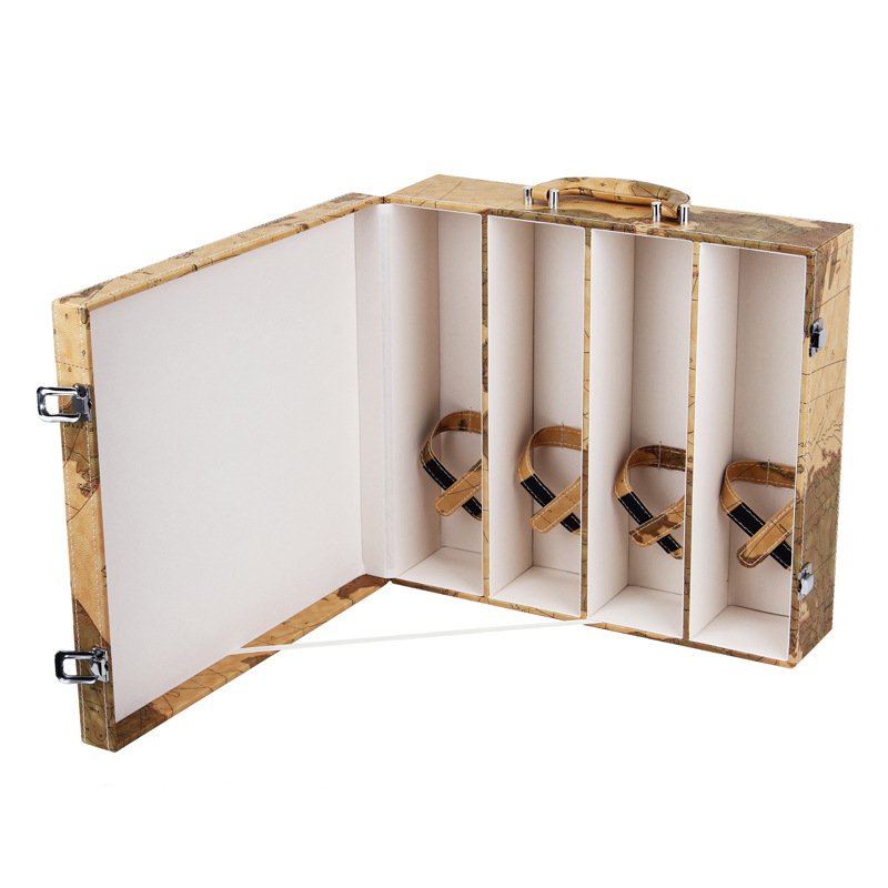 Zhuocheng four-bottle red wine box, Diamond box, red wine gift box, double red wine box, wine box packaging pic 8