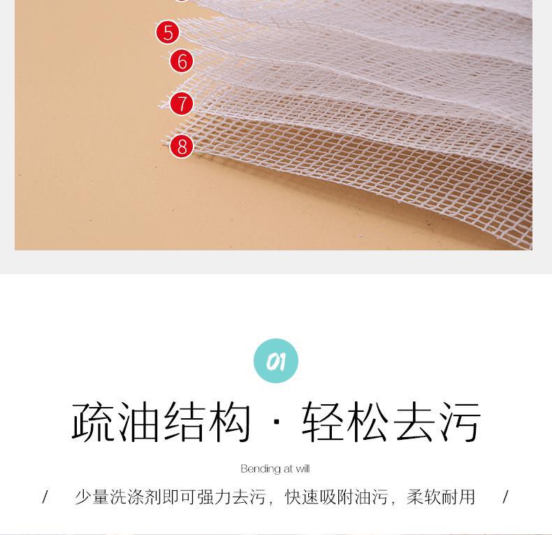 厨房洗碗抹布五层加棉八层全密吸水干湿两用洗碗布百洁布洗碗巾厂详情8