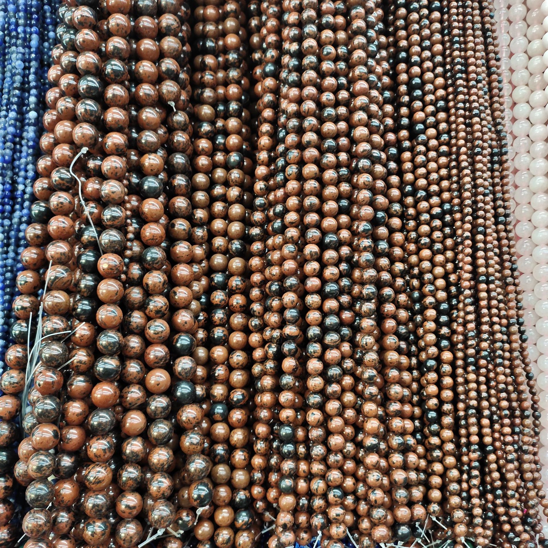 天然石圆珠 杂石野石散珠DIY饰品配件手串手工串珠材料半成品现货详情63