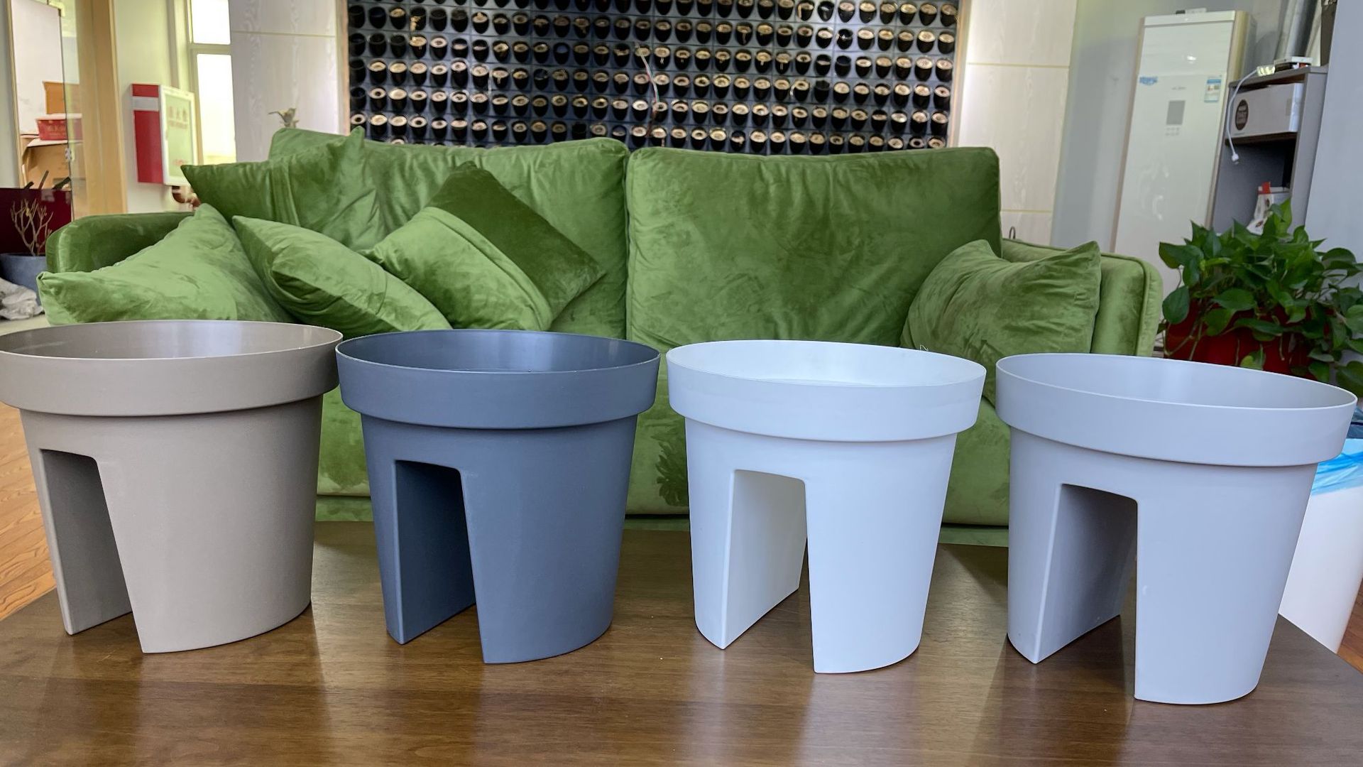 阳台栏杆塑料花盆办公室居家盆栽种菜骑栏盆创意现代详情3