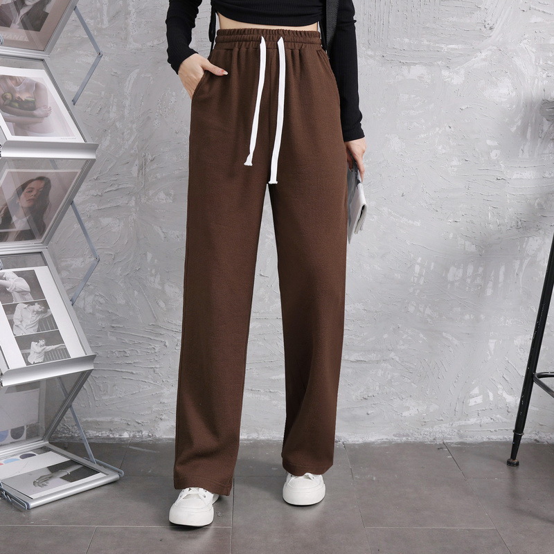 Early spring pure cotton fashionable casual set for women, loose, sporty and slimming straight-leg high-waisted wide-leg pants, zipper hooded jacket pic 52