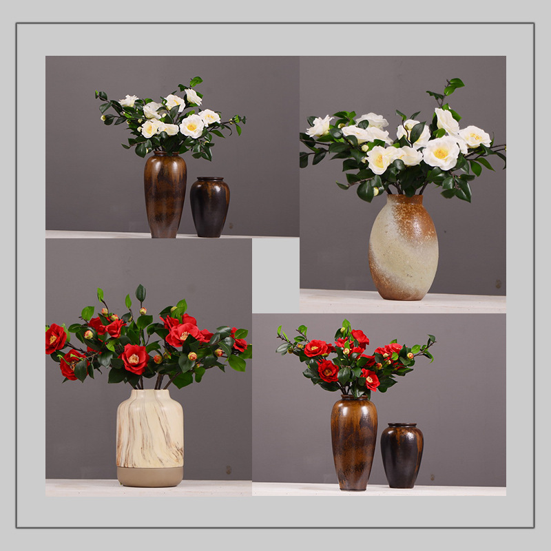 High-end artificial camellia wholesale from the original factory, ins home, hotel, banquet table flowers, cross-border pic 27