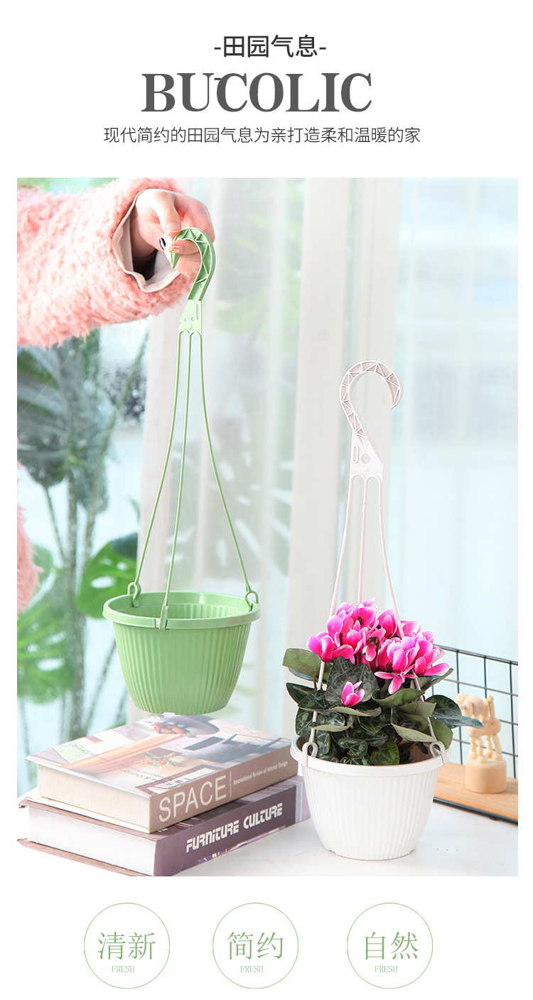 Wholesale Xiaoguoting B165 fishing hook hanging basket flower POTS, brand new material hanging green ivy special indoor flower POTS pic 3