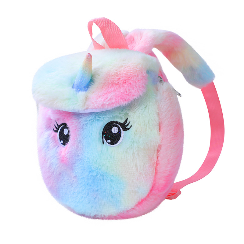 Unicorn独角兽毛绒小书包少女休闲背包双肩包可爱卡通幼儿 收纳包 pic 37