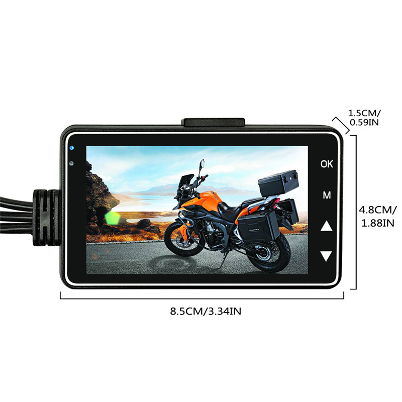High-definition motorcycle dashcam, dual-lens dual-recording hidden driving recorder for front and rear of motorcycles and electric vehicles pic 9
