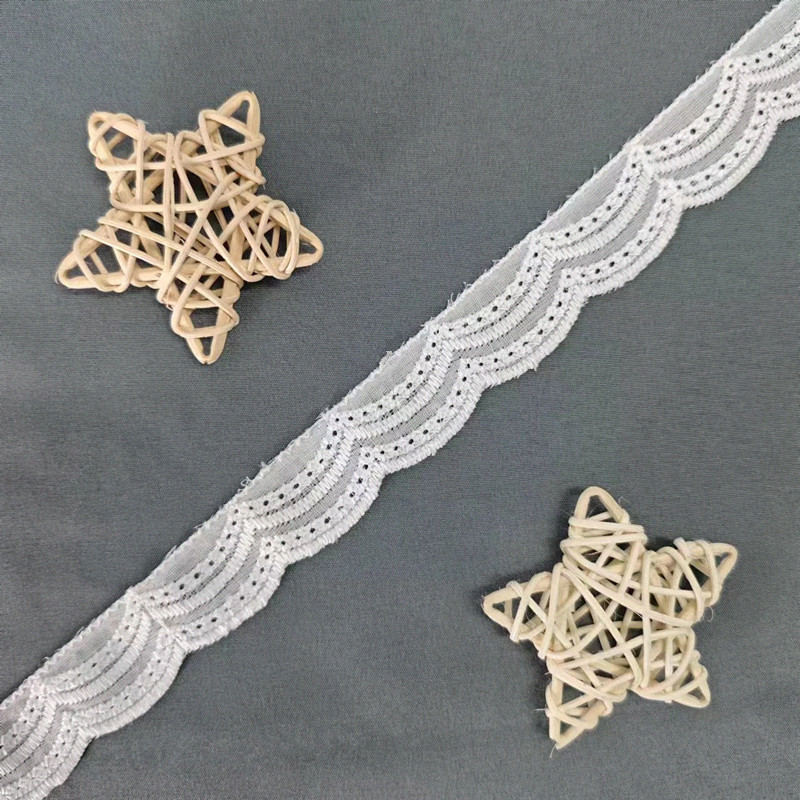 Wholesale of cotton embroidered lace, hollowed-out lace, embroidered skirt hem, clothing accessories, milk silk, perforated, barcode 2.5 pic 113
