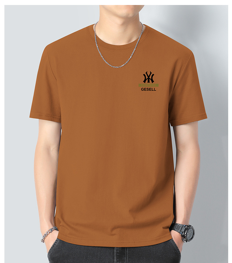 新疆重磅长绒棉青年短袖t恤男士2024夏季新款纯棉半袖体恤上衣男详情15