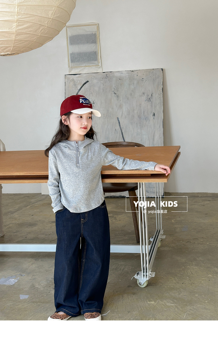 女童T恤春季2025新款韩范修身小女孩连帽上衣儿童长袖春装详情26