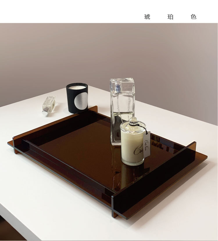 轻奢家用卧室化妆品收纳盒亚克力水果托盘杂物收纳盘创意实用果盘详情10